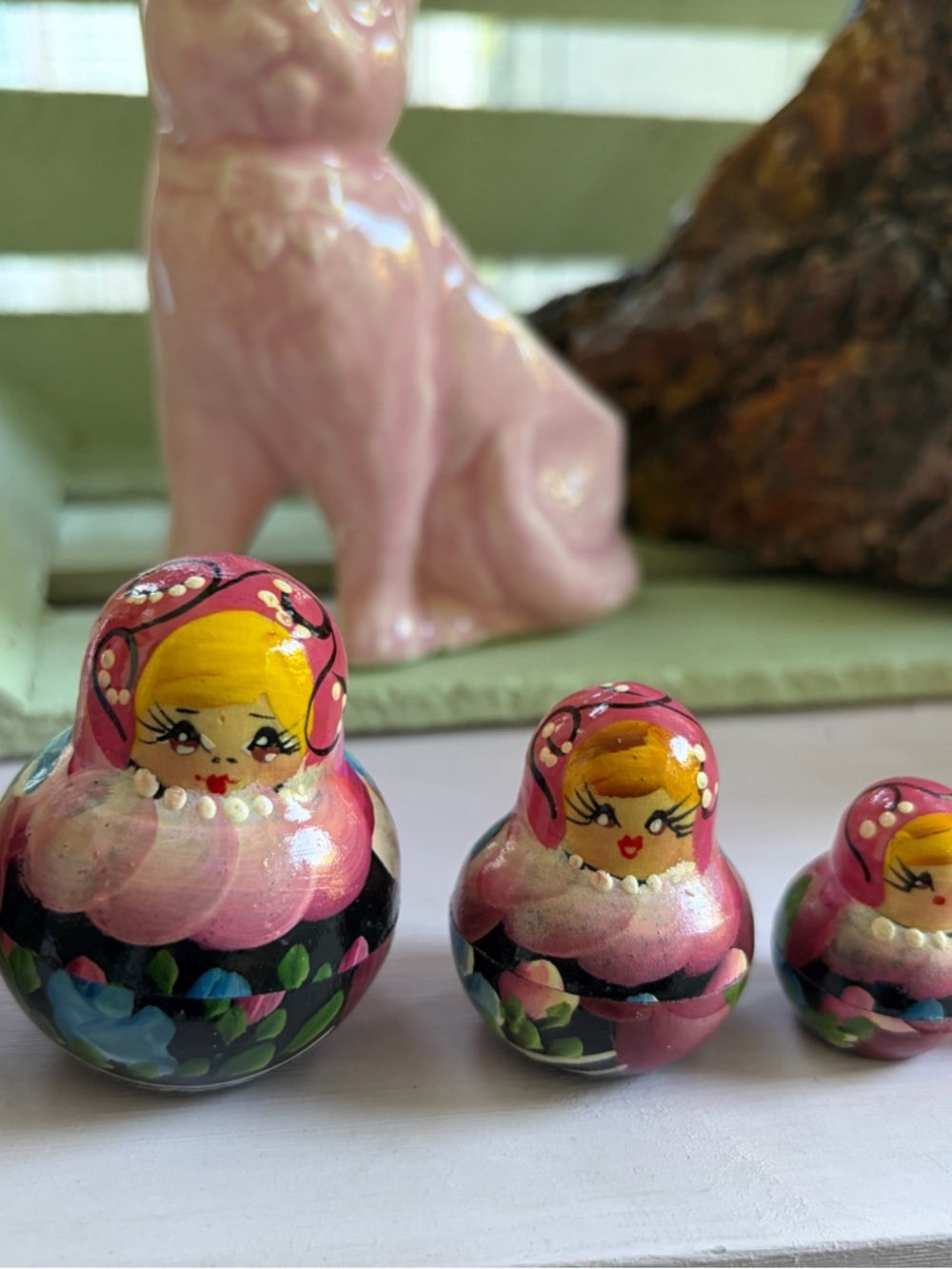 Hand-Painted Russian Nesting Doll - Pink Floral Matryoshka - Picture 9 of 14